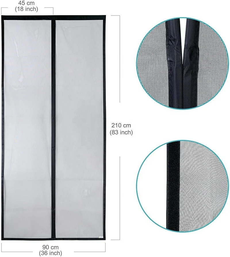 Fiberglass flame retardant mosquito-repellent door curtain summer curtain screen mesh magnetic sand door