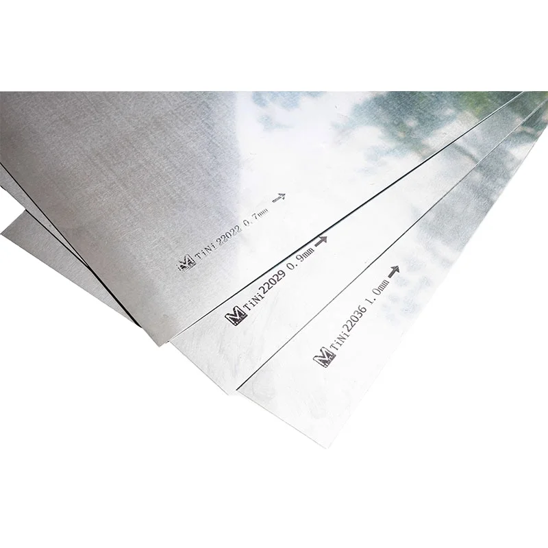 Supply super elastic Nitinol memory sheet Nitinol alloy sheet price