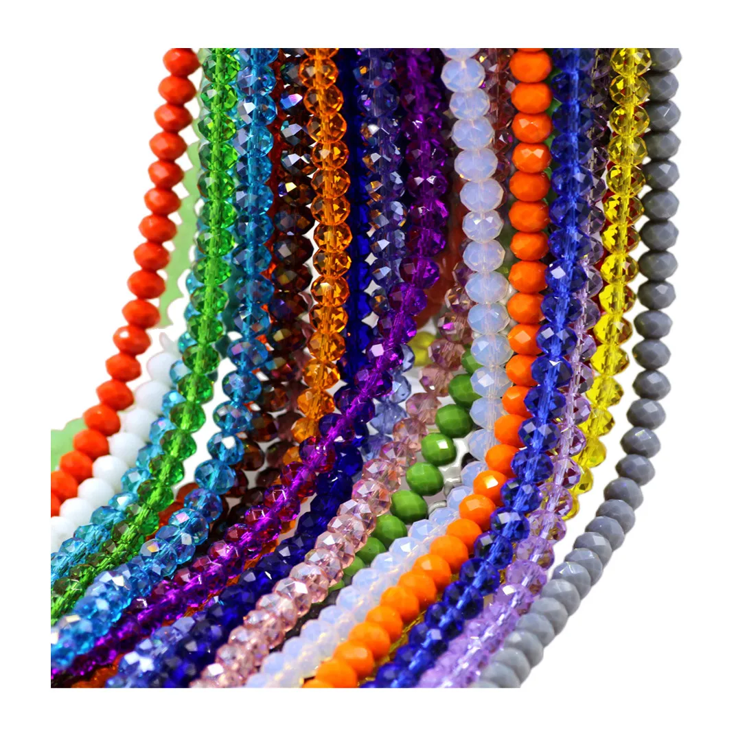 Crystal flat beads creative DIY accessories handmade glass beads loose beads