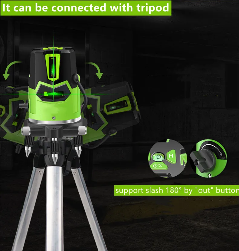 Green laser beam laser cross 2/3/5 lines self leveling auto rotary construction nivel laser level 360 degree machine tool