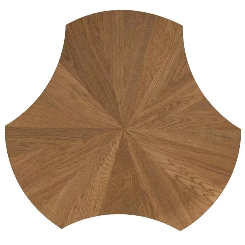 Lotus Leaf Art Parquet Wood Flooring Customized Wooden Board Heating Smoked Oak Multilayer Engineered Floors