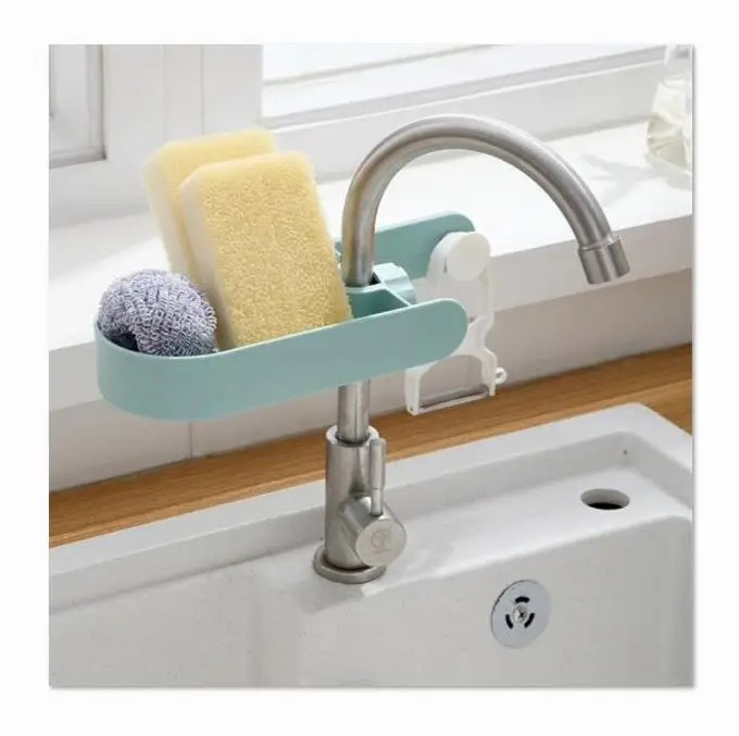 Kitchen Sink Drainage Rack, Sponge Storage Faucet Bracket Soap Drainage Rack Basket Storage Device Storage Holders & Racks 20