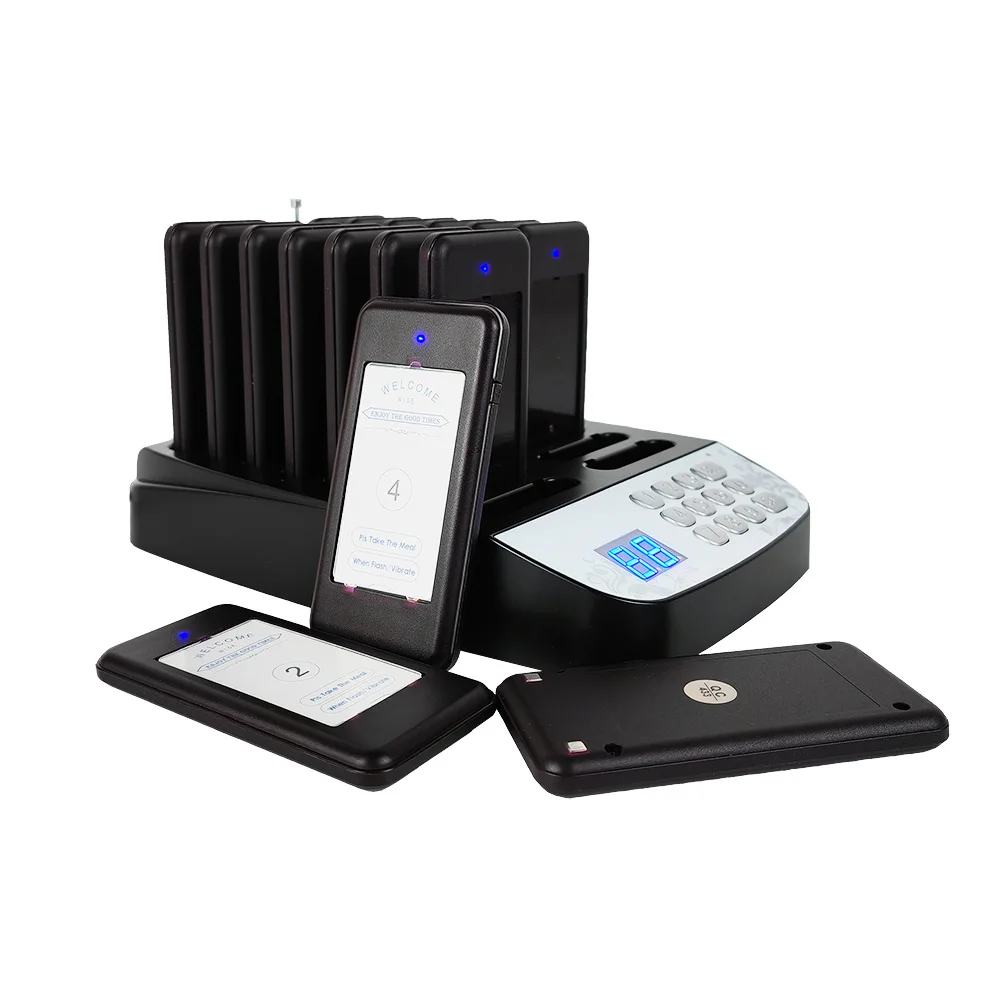 Jiantao Square Wireless Calling System Waterproof Buzzer Vibration Pager For Restaurant Cafe Canteen