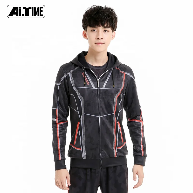 
Wholesale Custom Mens Clothing Spring Autumn Street Sports Jacket Spider-Man Iron-Man Anime Clothes Hooded Sweater Youth 
