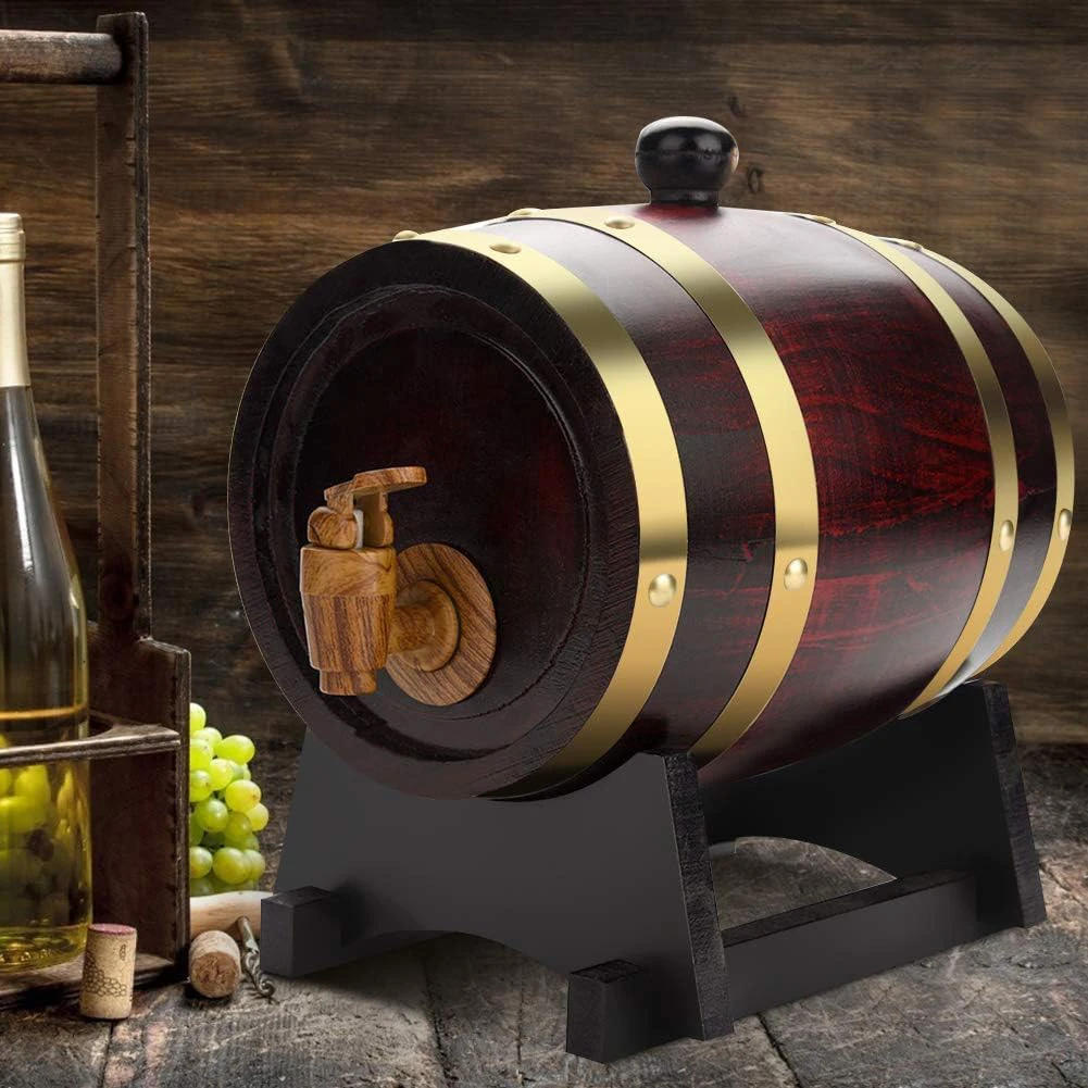 Oak barrels 1.5L are used to store whiskey beer wine Bourbon whiskey tequila rum