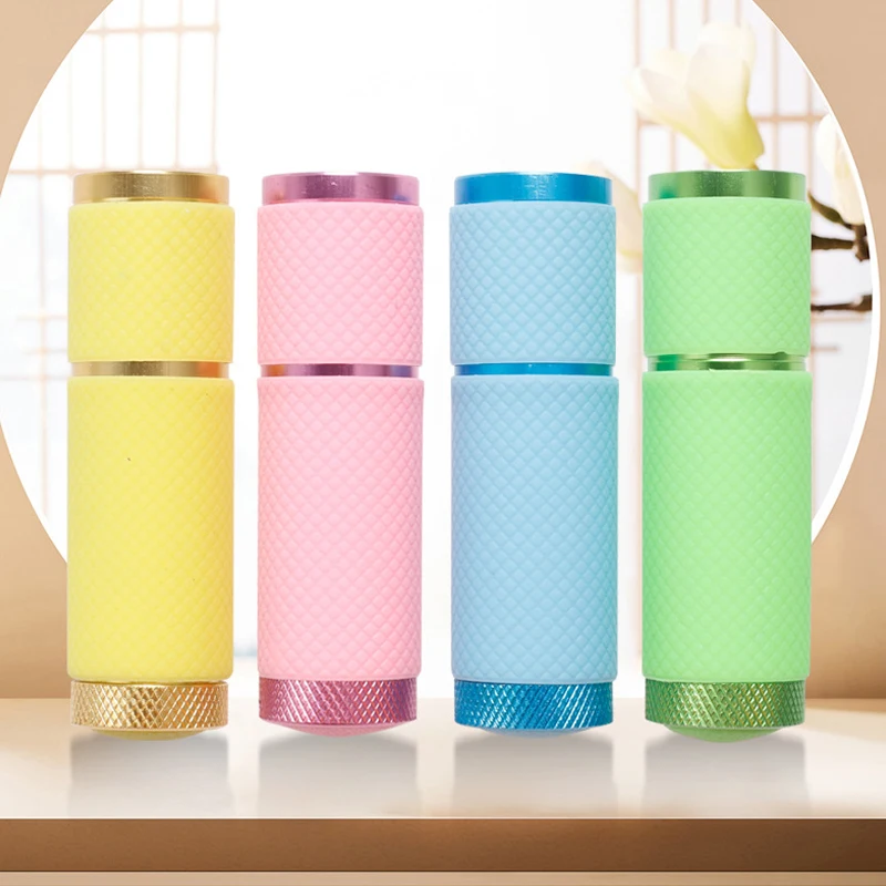 Portable 9-LED UV Lamp Flashlight for Nail Art & Jewelry DIY Mini Tactical Gold for Night Fishing Outdoor Camping Epoxy Drying