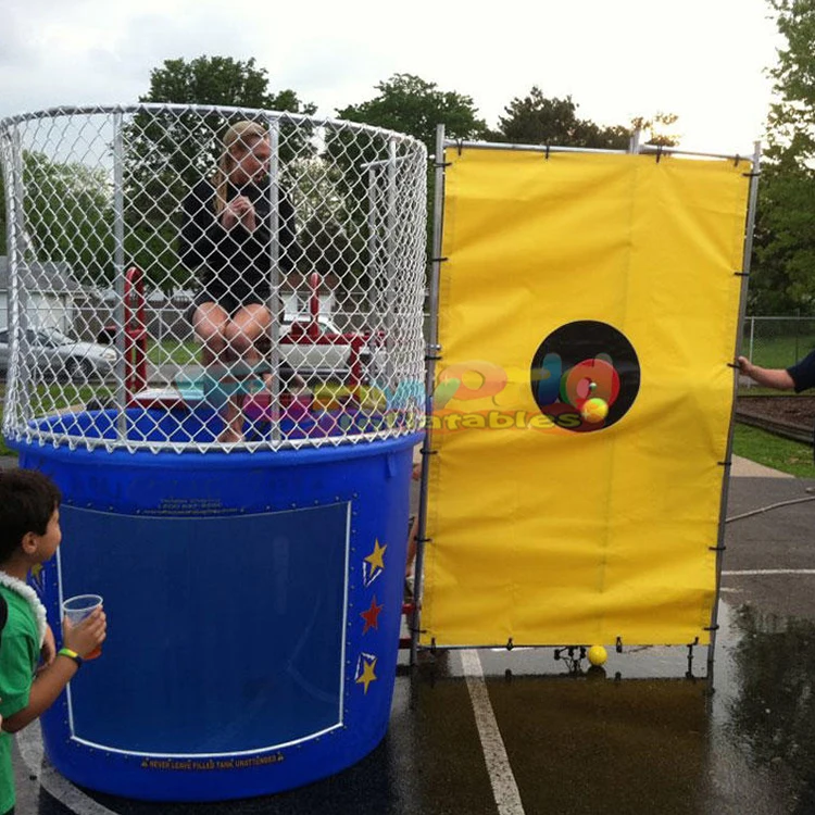 Commercial fun dunktank rides dunking carnival inflatable water splash park party adult dunk tank