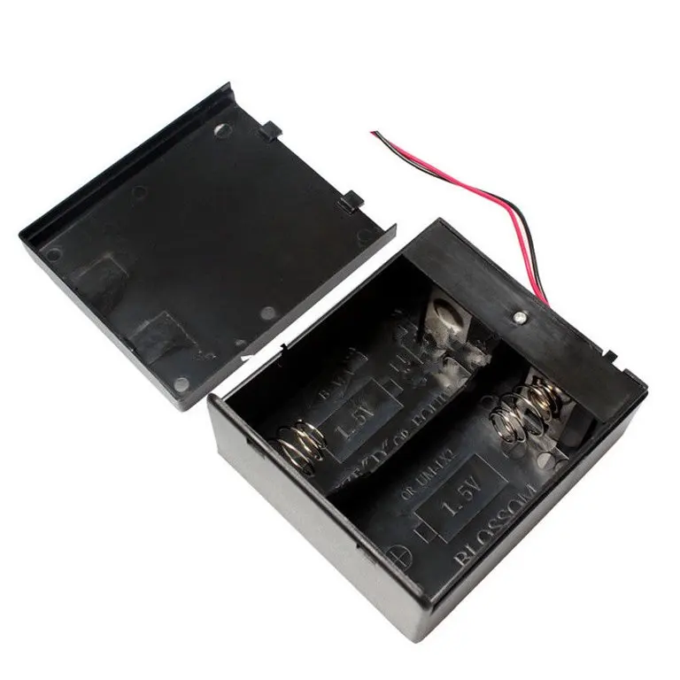 2 X LR20 держатель батареи коробка с крышкой и переключателем 12V 23A пружинный