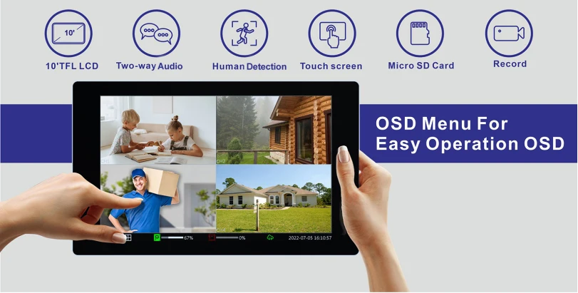 Video Doorbell camera intercom system for  Villa 2023 new arrival Tuya APP 10.1  LCD noise suppression and echo cancellation