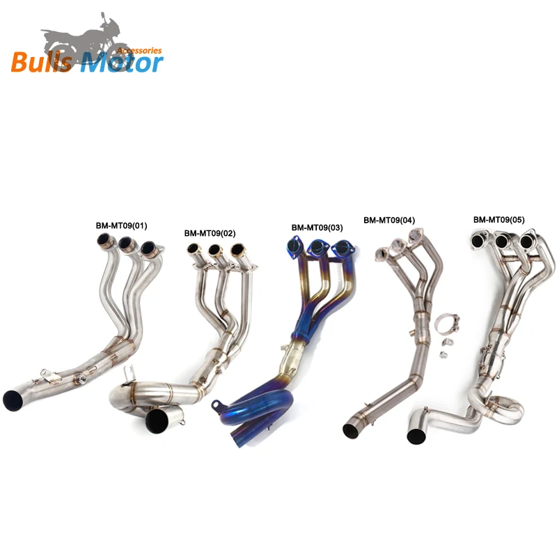 Stainless Motorcycle Exhaust MT09 FZ09 XSR900 MT-09 Tracer Exhaust Pipe Bend Pipe For Yamaha FZ-09 2014-2018