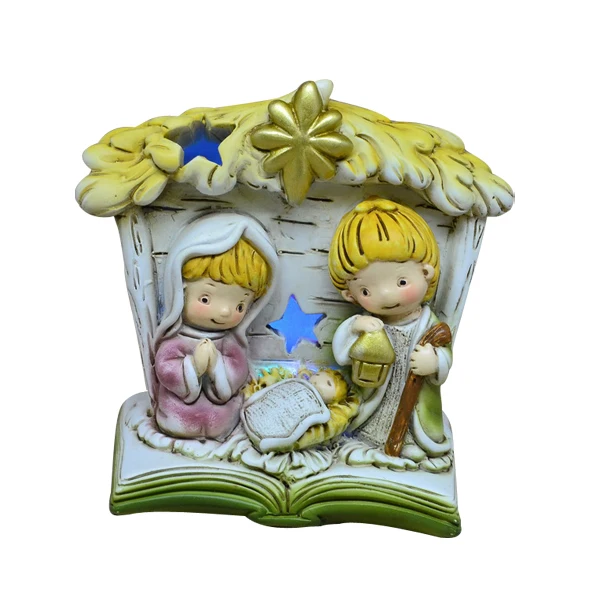 
Wholesale religious scene decor resin handmade products vintage holy family figurine 