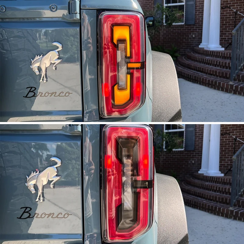 Car Accessories Led Tail Light Lamp Cover Guard Trim Frame Bezels Decoration Replace For Ford Bronco 2021 2022 2023