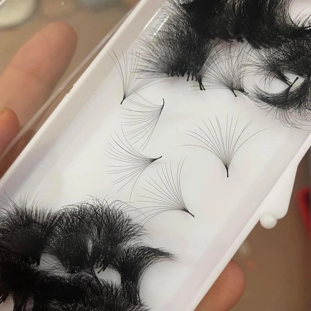 Group Premade Pre Made Loose Lash Premade Fans Black 20 Premade Fans Eyelash Loosing Fans Packaging