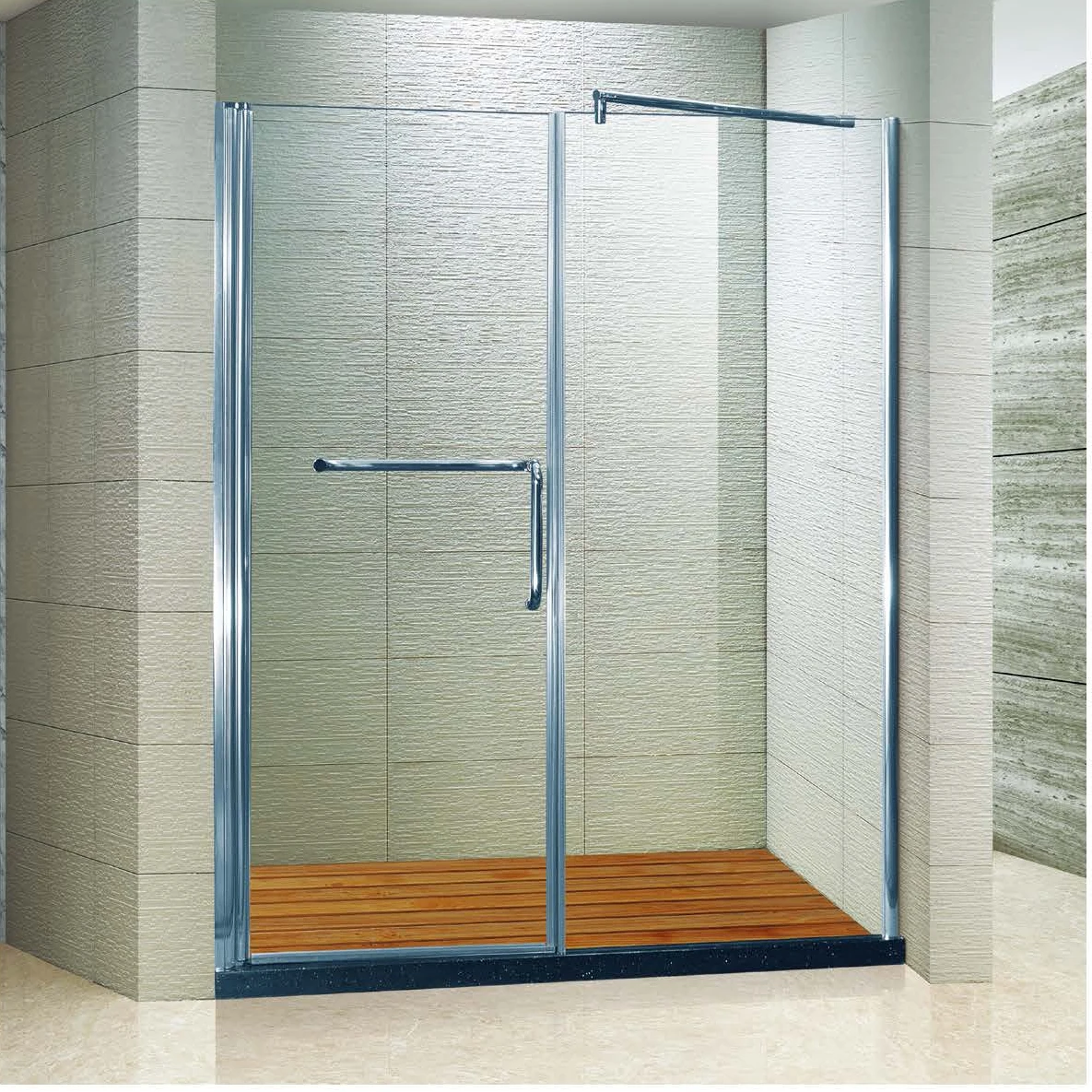 Small Size Frameless Direct Hinged Single Door Shower Cubicle Bathroom Tempered Clear Glass Screen Shower Cabin Enclosure