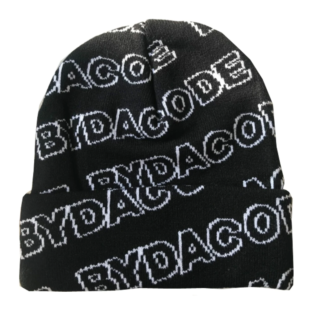 Wholesale Skull Acrylic Knit Winter Hat custom beanie cap Shiny Custom Logo Soft Luxury Jacquard Rhinestone Beanie