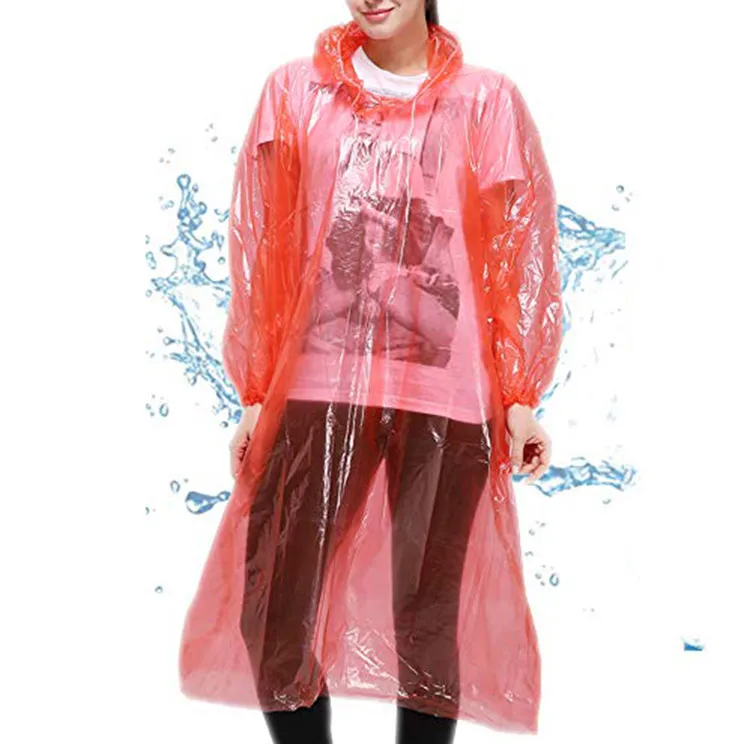 Durable Windproof Biodegradable Material Thick Disposable Raincoat for Outdoors Hiking Camping