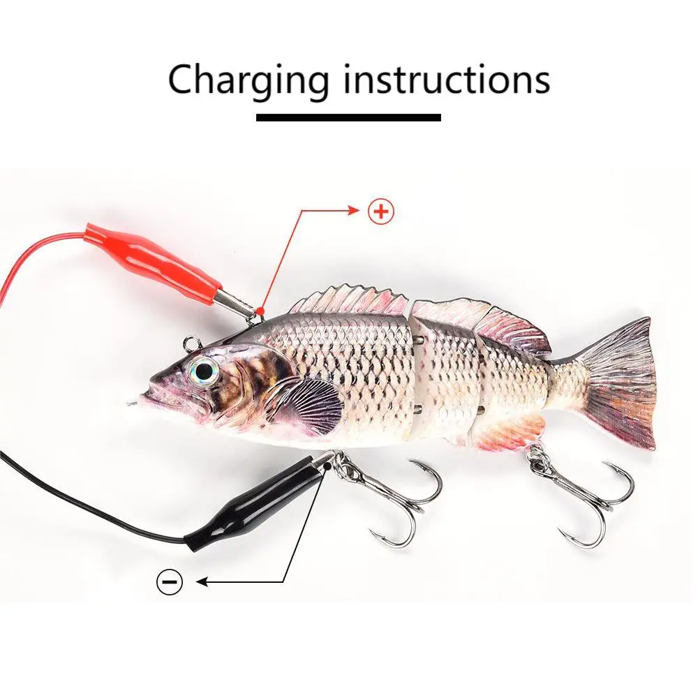 New 10/13.5cm Fishing Bait Auto Swimming Luress 4-segment Wobblers Outdoor Sport Swimbait Fishing Lure Usb Rechargeable