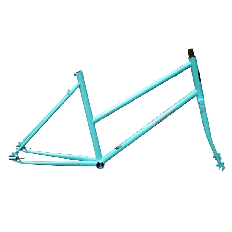 Lady Bicycle Frame Tsunami 24 Inch Bright Mint Green Small Retro Chrome Molybdenum Steel Bike Frameset Front 100mm Rear 120mm