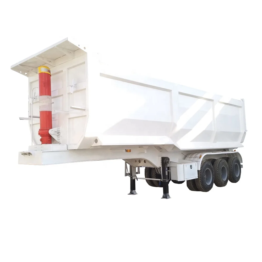 Made in China New 3 Axle 4 axle Tractor Hydraulic End Rear Tipper Dump Semi Trailer for sale
