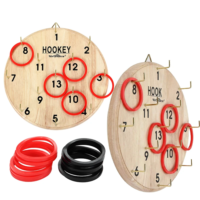 hook and wood dart ring toss yard game set with carry bag indoor and outdoor for Kids and adults