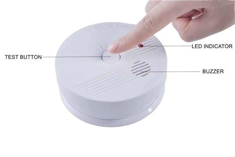Hot sale standalone smoke detector 10 years life DC 9V battery smoke alarm EN14604 fire alarm for hotel security