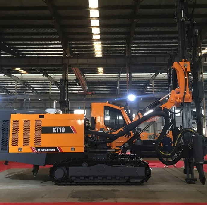 KT10 Crawler Type All in One with Air Compressor hard rock dth blast hole drilling rig machine