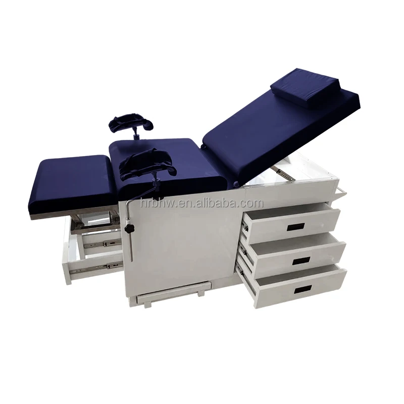 2024 Hot Sale Manual Gynecology Operating Table with Drawer Delivery Bed Surgical Table