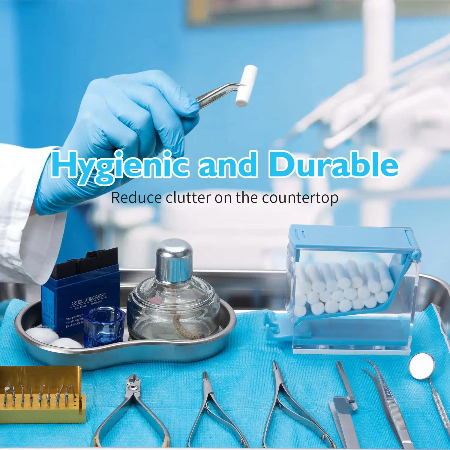 Nonslip Base Hospital Home Use Cotton Roll Storage Box Professional Cotton Roll Holder Organizer Dental Cotton Roll Dispenser