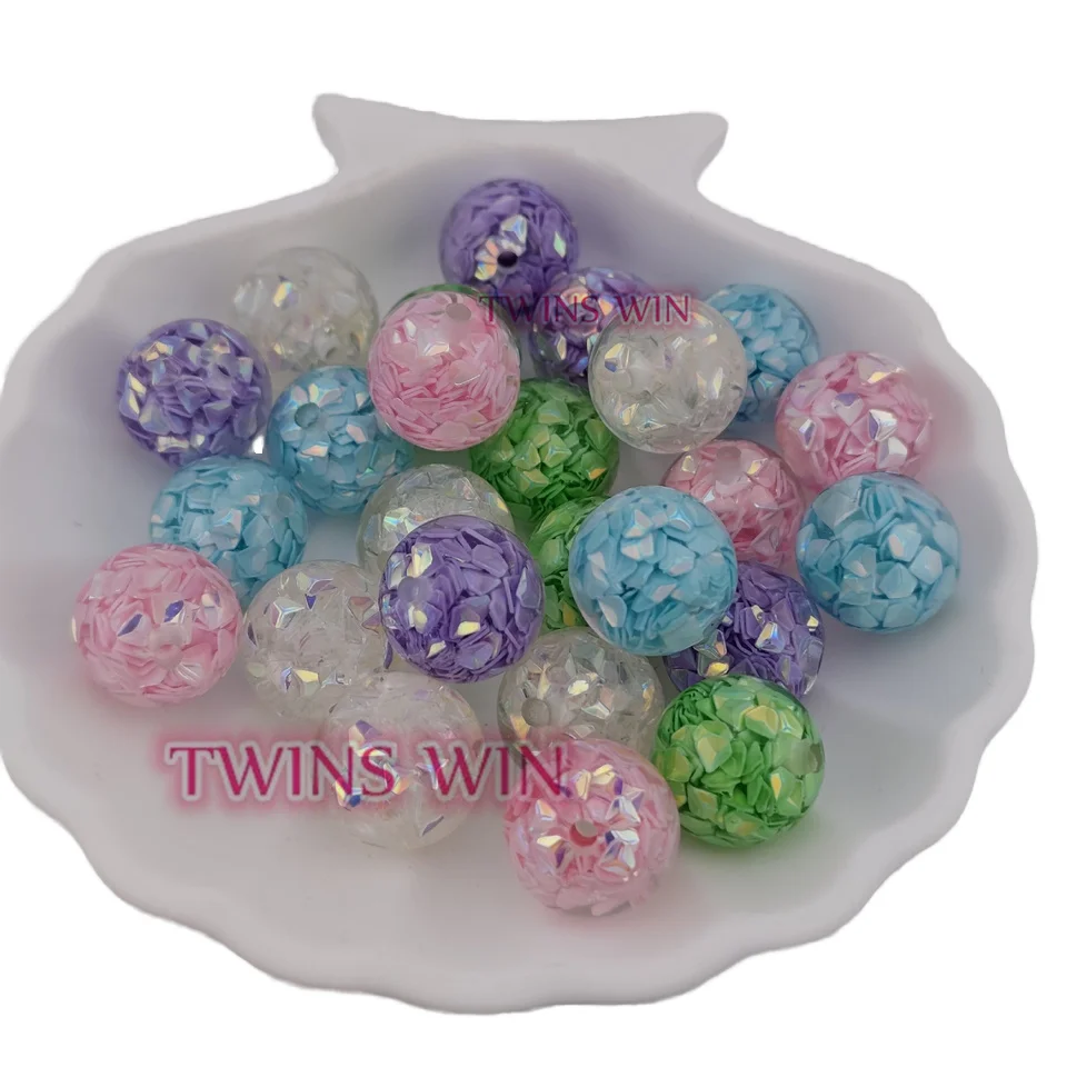 16mm DIY Resin Beads Colored Diamond Sequins Straight Hole Mobile Phone Chains Accessories Jewelry DIY Beads Pen 020