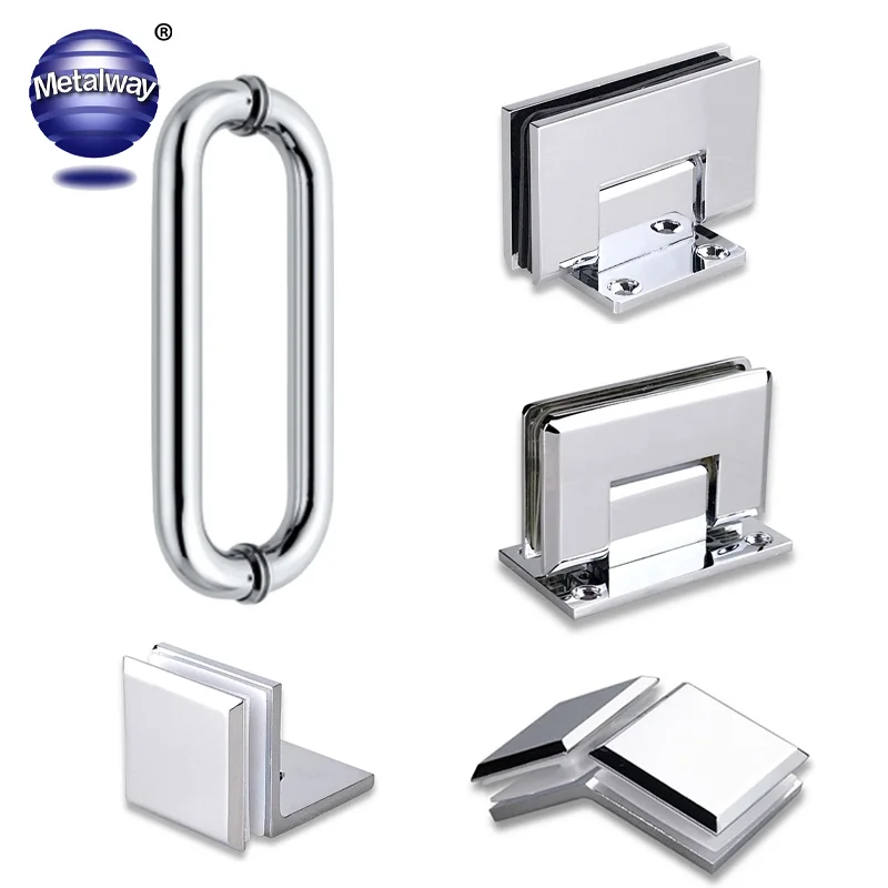 American CR L Wall To Glass 90 Degree Brass Shower Enclosure Screen Glass Door Pivoted Shower Hinges
