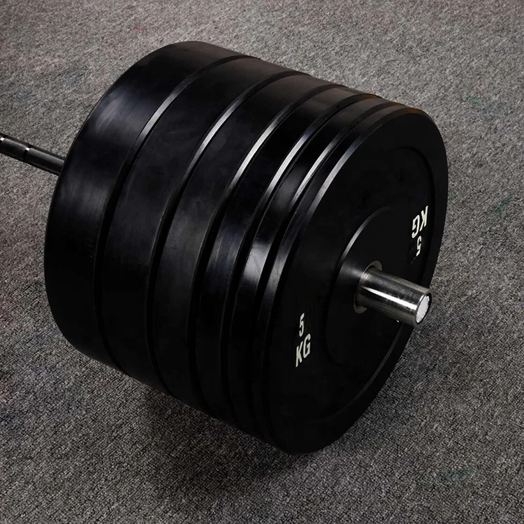custom black rubber bumper weightlifting plate weights kg lbs