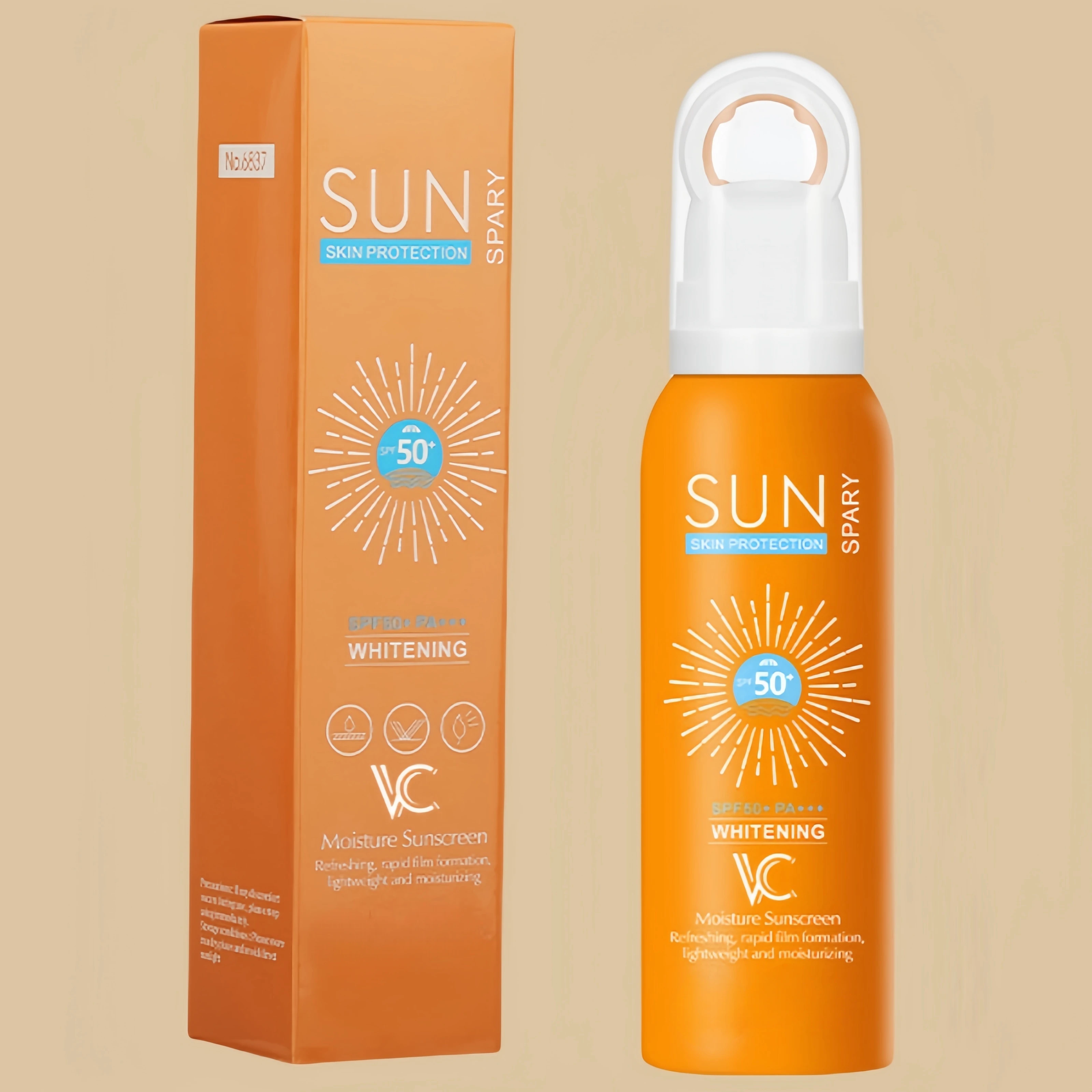 Summer Breathable outdoors PA+++ Sunscreen spray refreshing non greasy sunscreen SPF50+ wholesale body and face sunscreen cream
