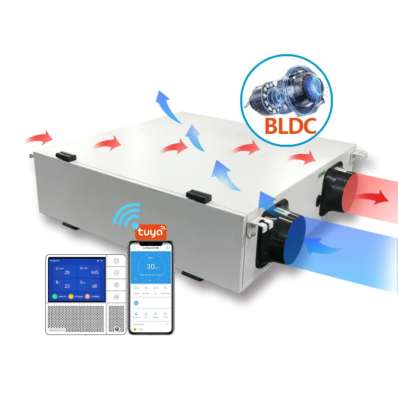 Recuperator Ventilation Hvac Smart Bathroom Ventilation Exhaust Fan