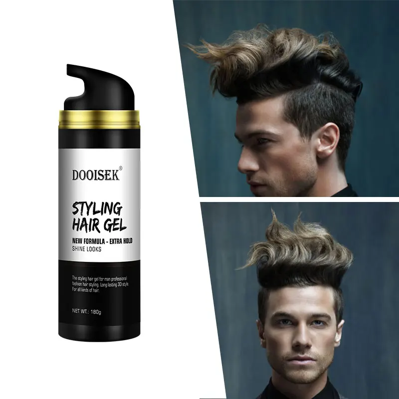 Factory Hot Sale Men Extreme Hold Hair Gel Curly Hair Styling Gel Wax Private Label Custom Styling Hair Gel With free sample