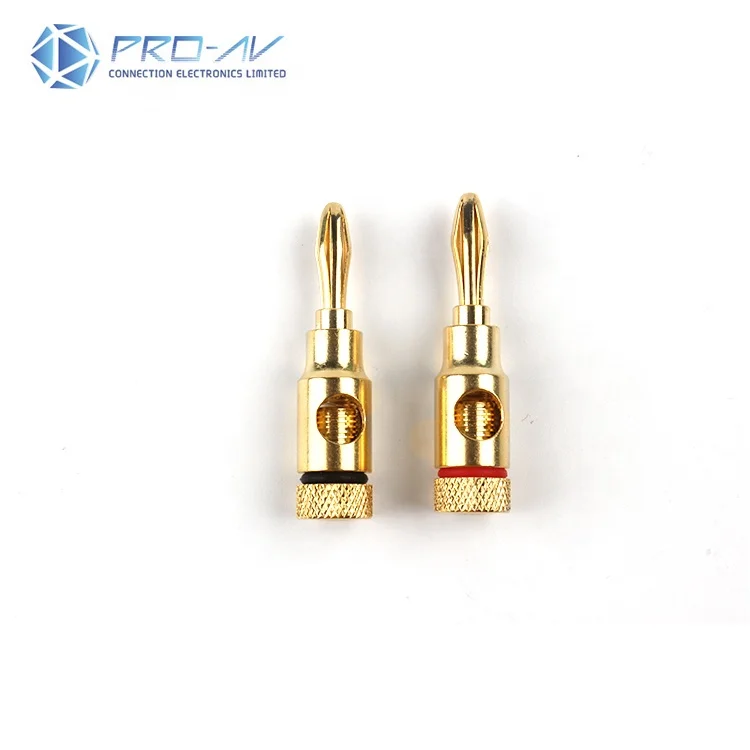 High quality banana connectors 24K Gold Plated  Banana plug 4mm for HiFi speaker cable binding post audio plug