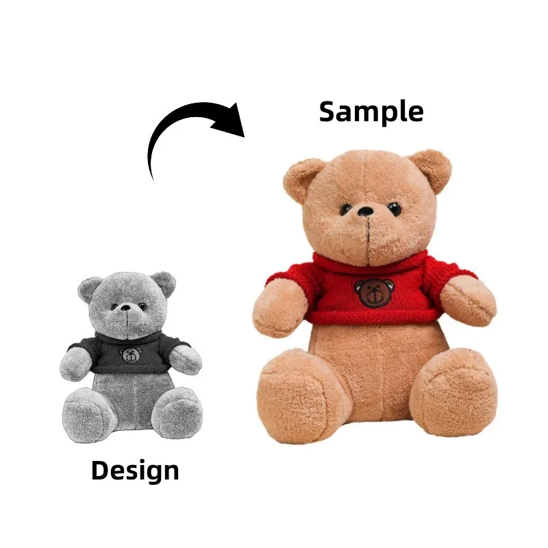 Teddy Bear Wholesale Custom logo Brand Clothes Wholesale Brown Teddy Plush Bear Toy For Kid Gifts