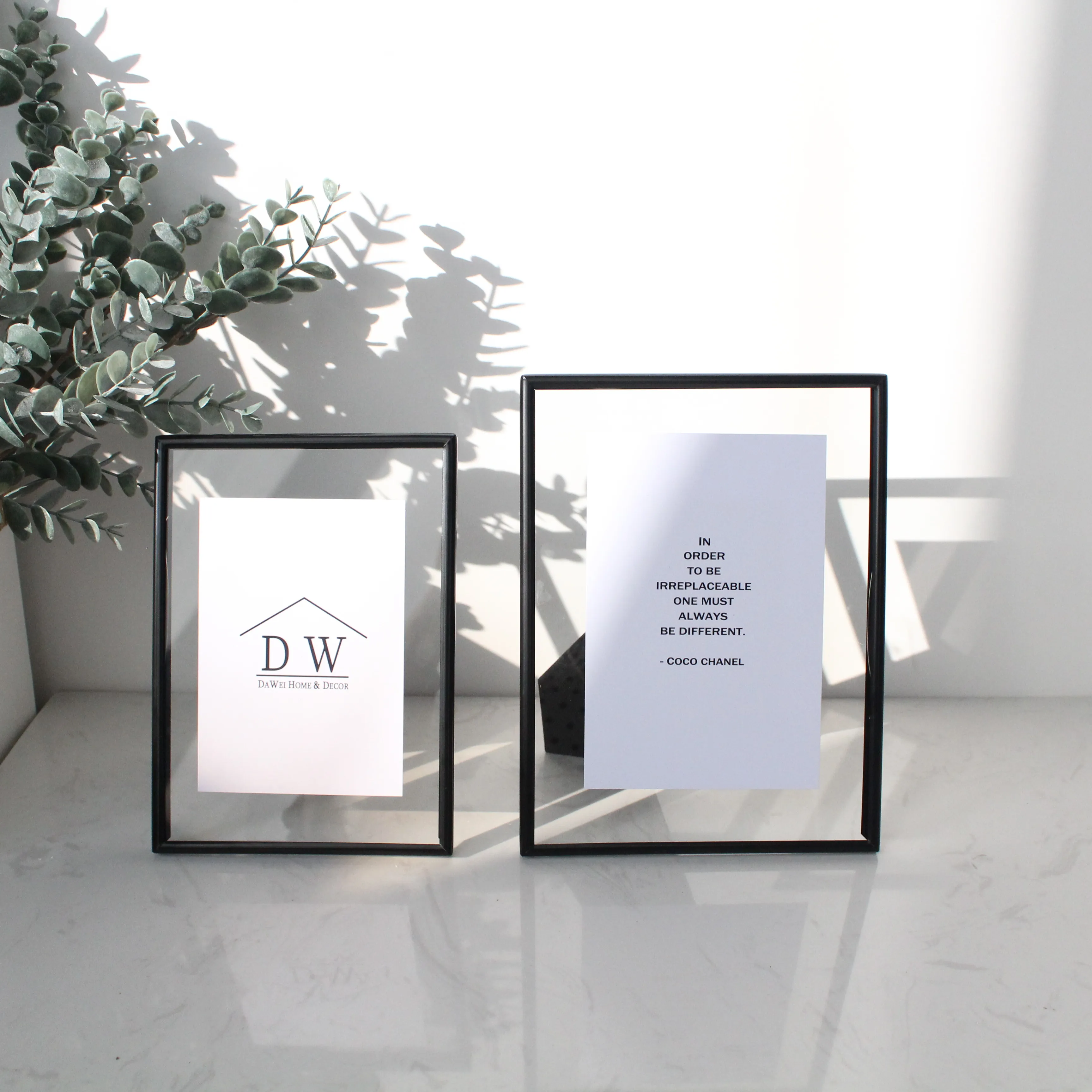 
5X7' Best selling transparent metal glass photo frame, literary fresh style photo frame home office decoration 