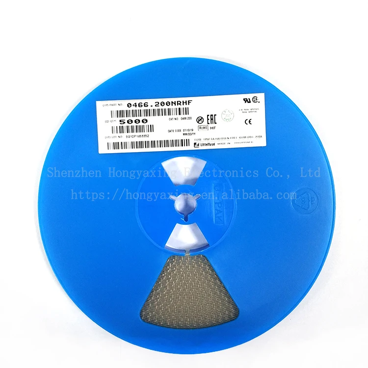466 series - SlimLine lead-free and halogen-free 1206 fast blown thin film fuse 0466.200NRHF 0.2A 125V littelfuse SMD fuse