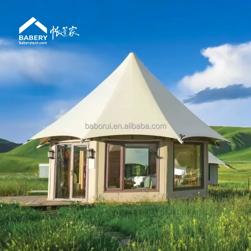 Living Resort outdoor PVDF membrane Glamping Safari Tent luxury glamping tent  with bathroom  safari resort tented Lodge