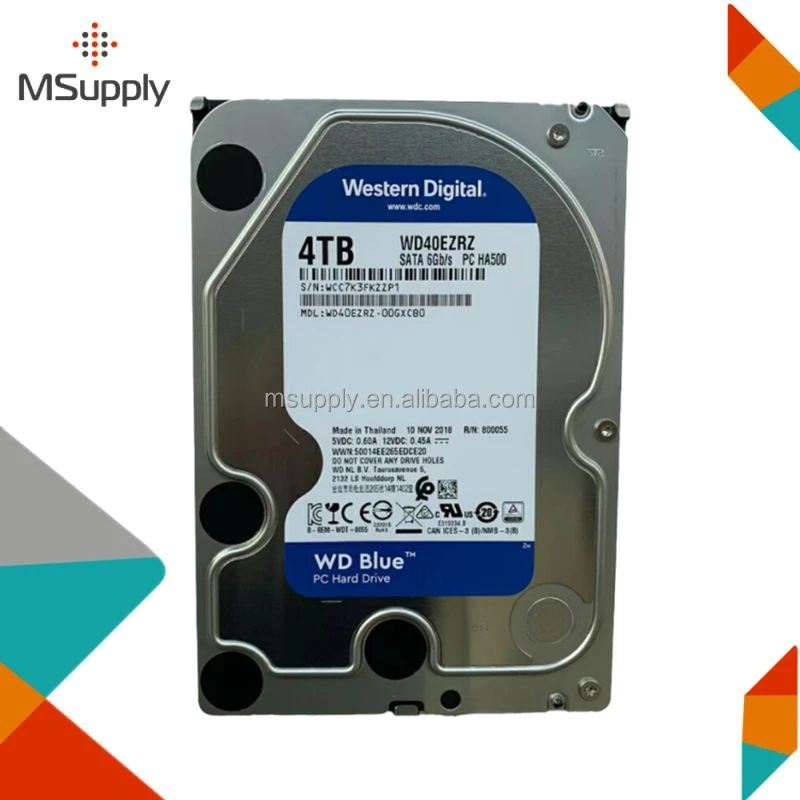 WD40EZRZ 4TB internal 3.5-inch SATA 6Gb/s 5400 rpm buffer 64 MB WD Blue 3.5in PC Hard Drive