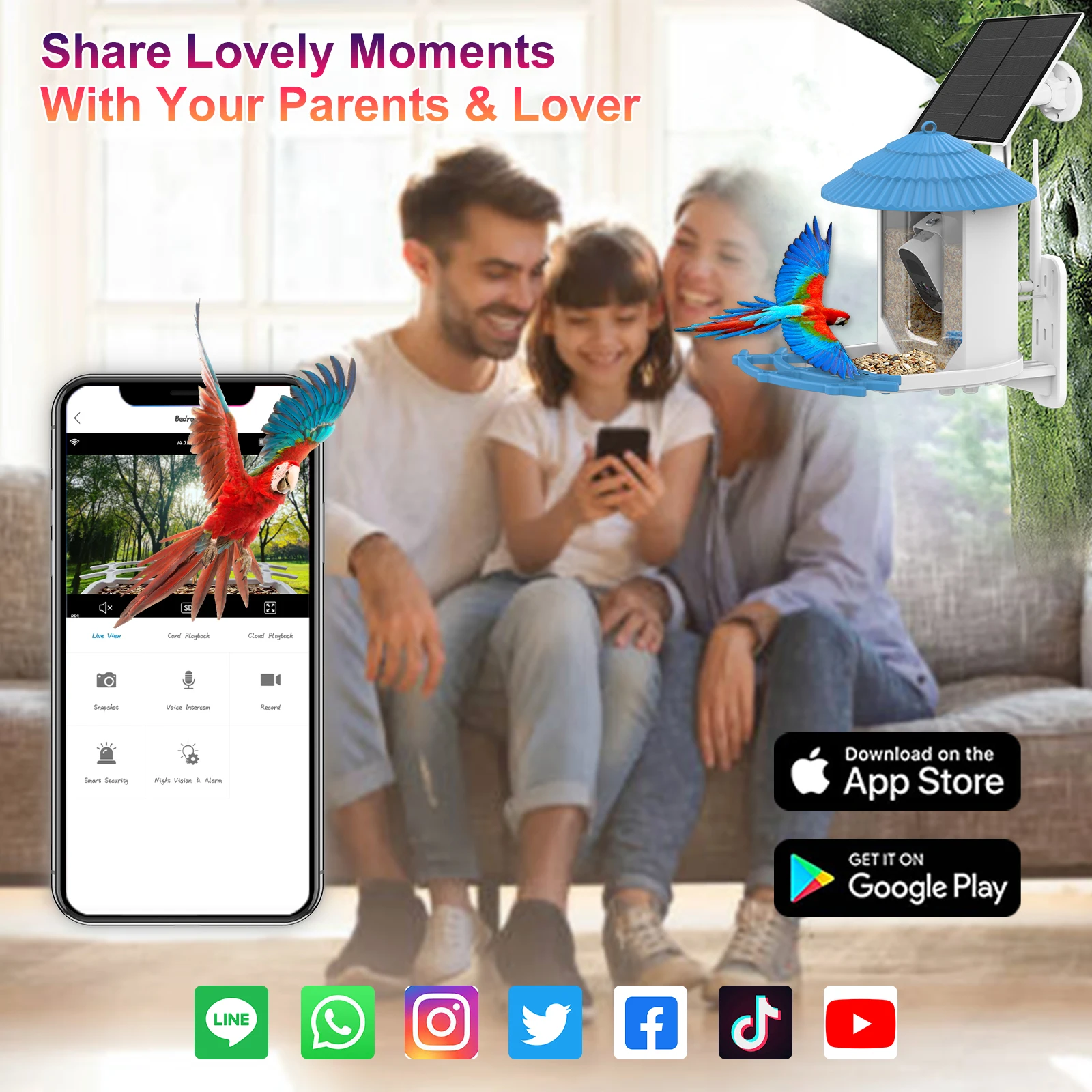 SMART BIRD FEEDER - Solar Powered Bird Feeder with 4MP Camera and Motion Detection