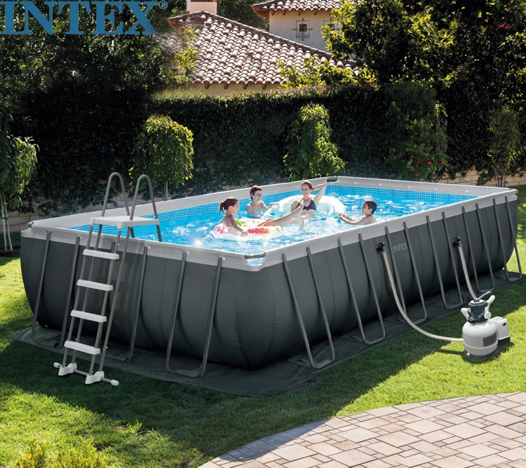  Многоместный стеллаж для труб INTEX 26368 24x12x52 дюйма прямоугольная наземная рама комплект