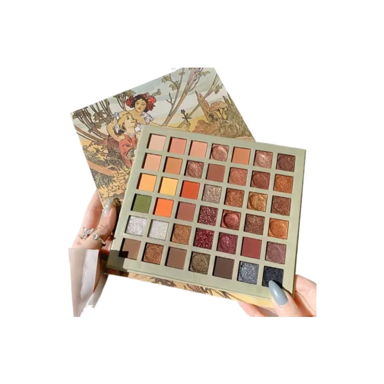 Private brand wholesale earth color flash powder eye shadow palette pigmented eye shadow plate