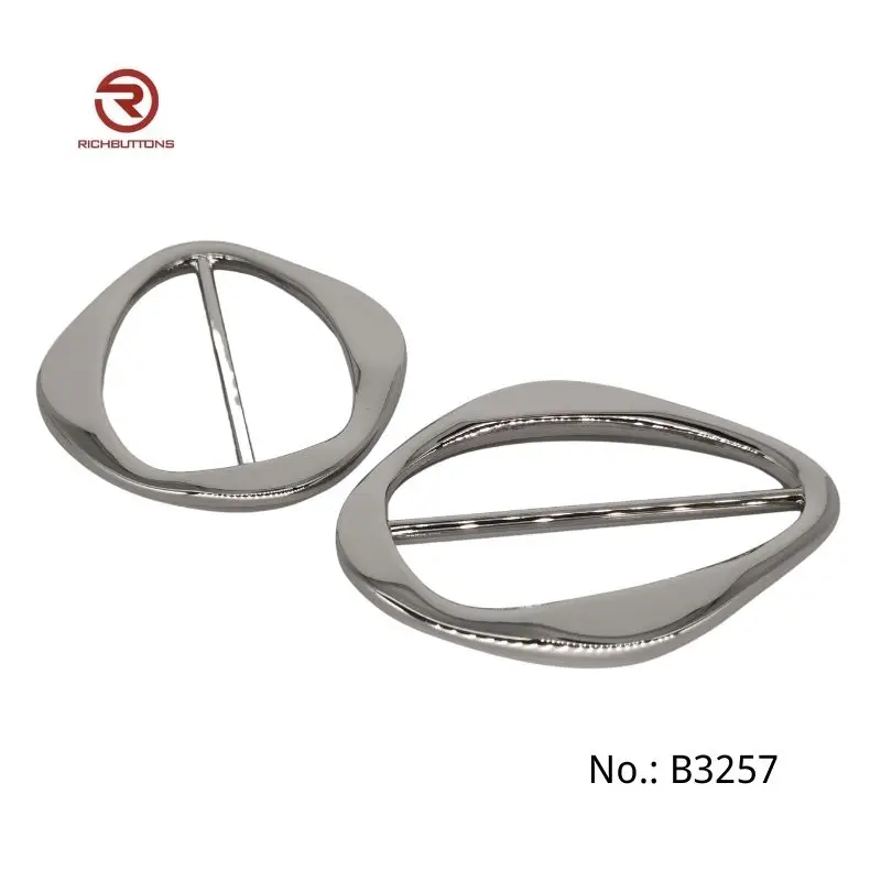 Custom Engraved Logo Beautiful Design Silver Plate Metal Belt Buckle Round Buckle For Lady Belt