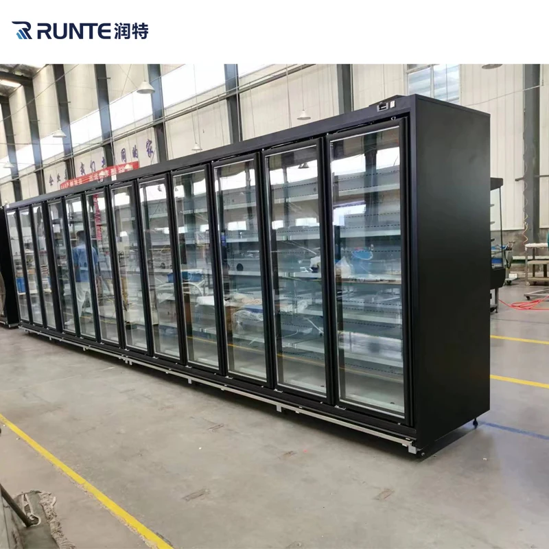 supermarket Display Refrigerator upright Freezer Double glass door Beverage drinks beer fridge display
