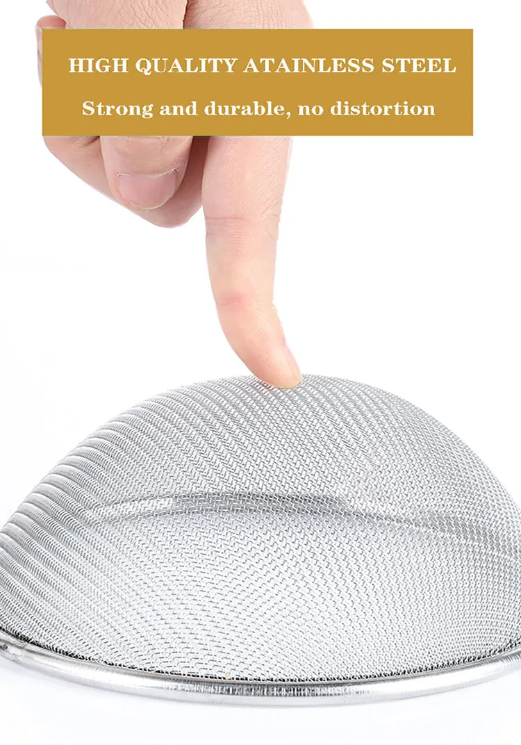 Kitchen Bar Accessory Tool Metal Stainless Steel Loose Tea Flour Cocktail Bar Fine Round Cone Wire Mesh Strainer