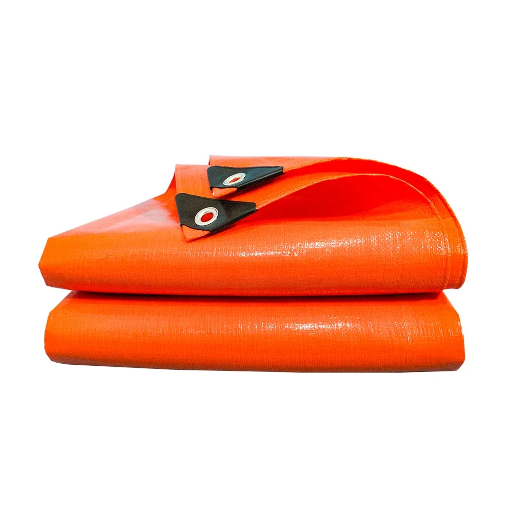 Custom Orange Tarpaulin Sheet Waterproof UV Treated Multi Layered-Cross Laminated Poly Tarp