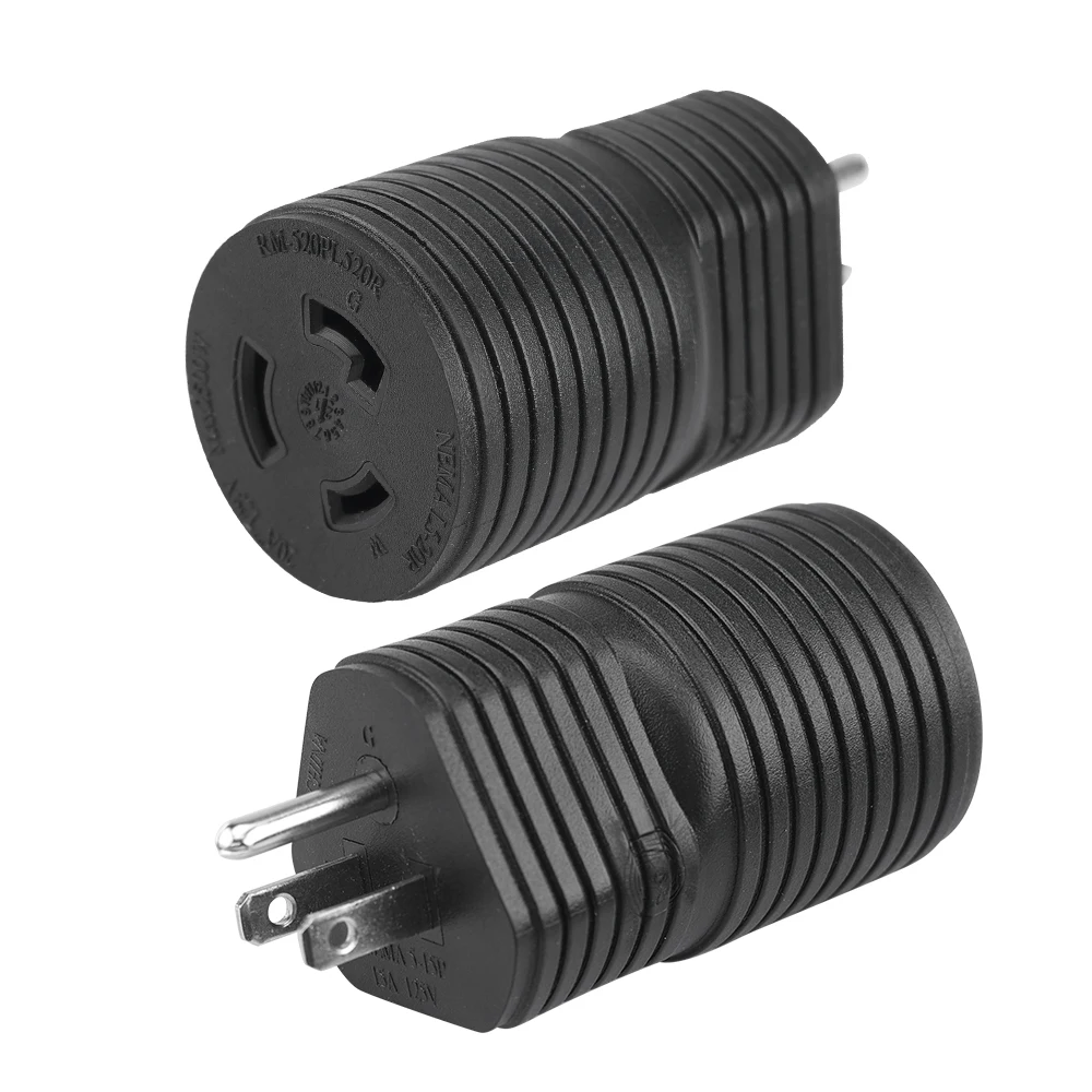 PowerLink Generator Power Adapter 15A to 20A 125V NEMA 5-15P to L5-20R 3 Prong Twist Lock Electric Use- Heavy Duty