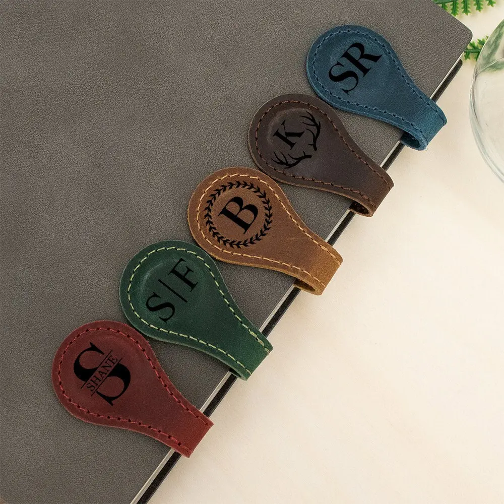 Personalized Vintage Genuine  Leather Magnetic Bookmark Vintage Bookmark for Women and Men