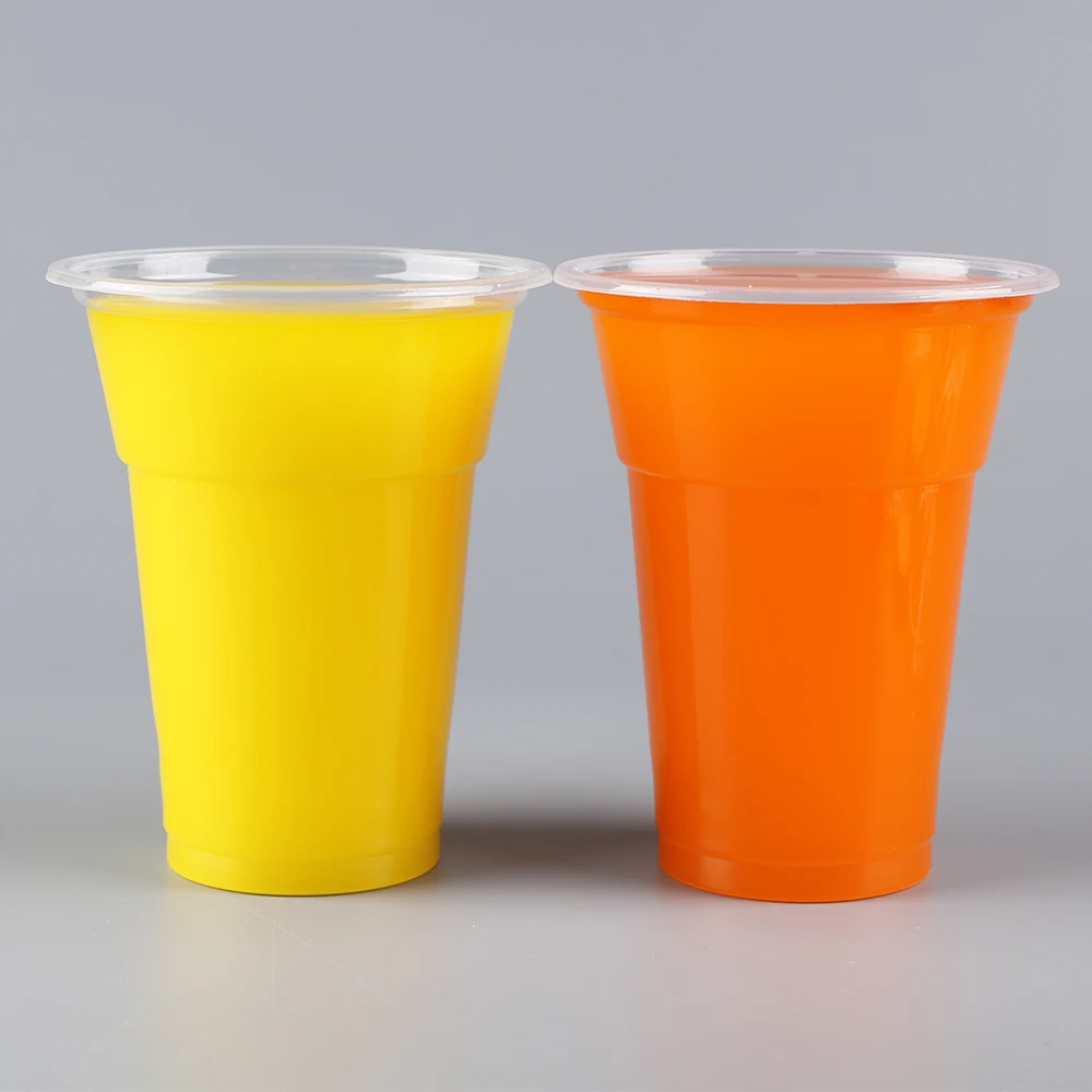 400ml 400P Disposable Clear Transparent PP Plastic Cup 14oz Single Wall Style for Bubble Boba Milk Tea Coffee 2000pcs per Carton